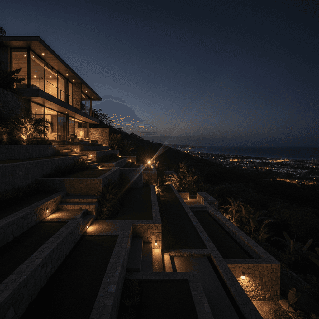 Elevated views and topography of premium Santa Tecla property