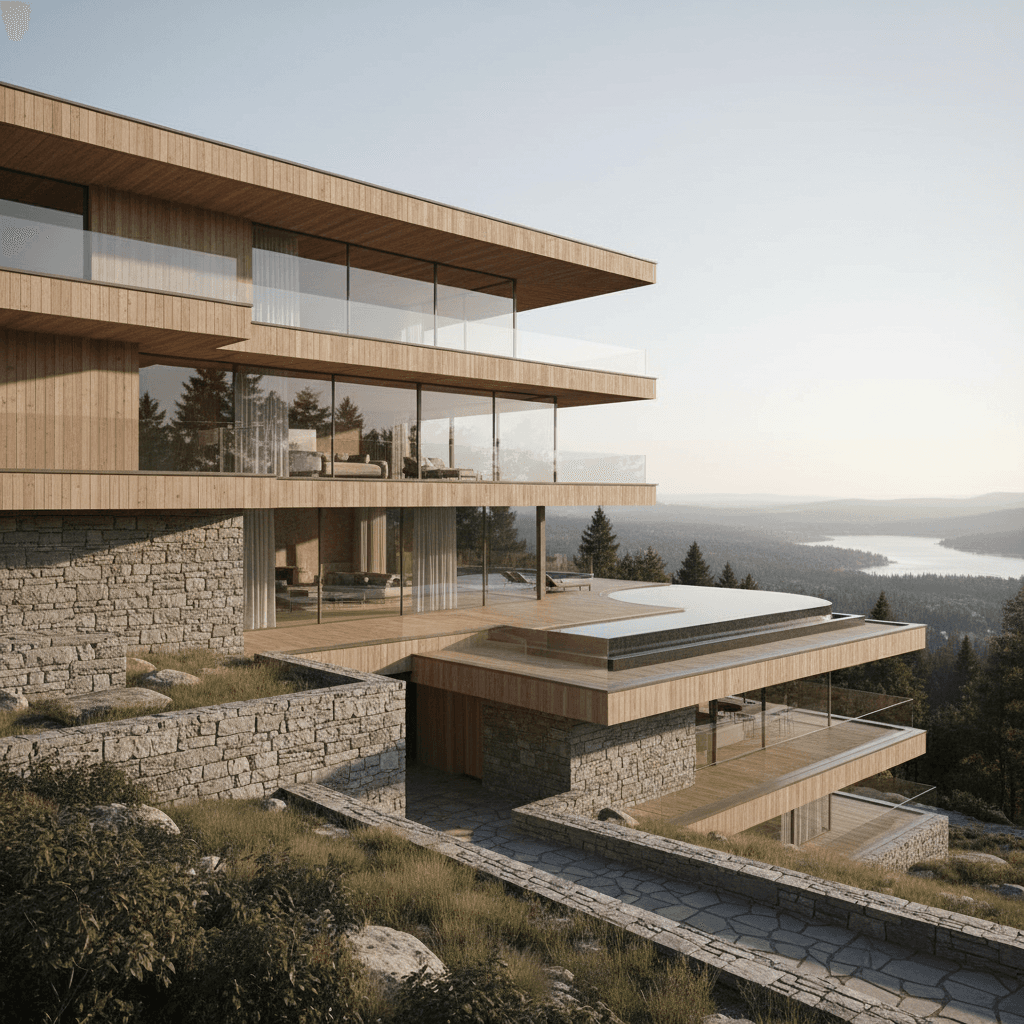 Architectural rendering of modern design potential on the property