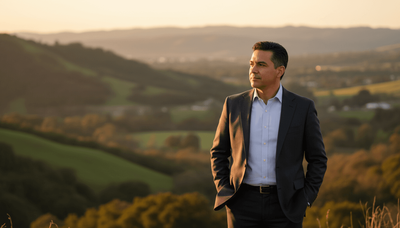 Dennys Chiquillo overlooking El Salvador landscape