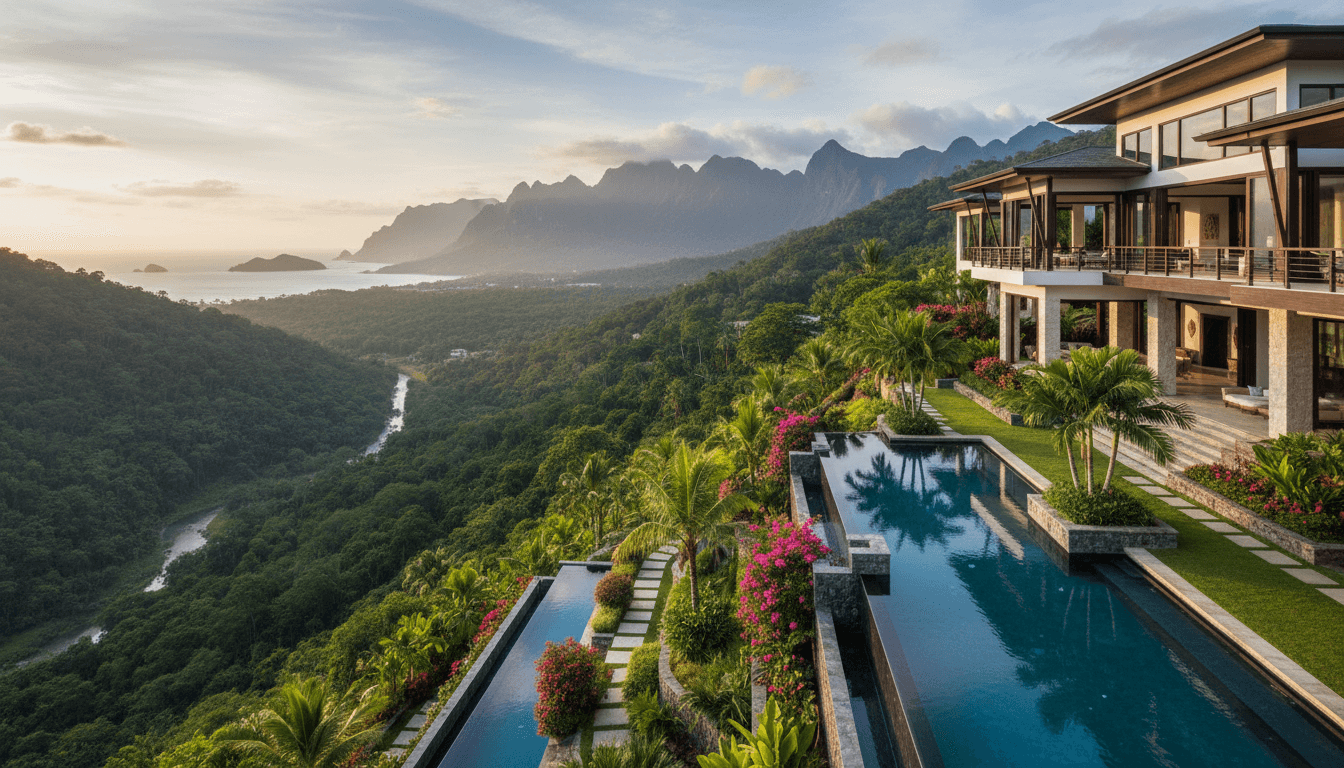 Elevated luxury land property with scenic views of lush landscape