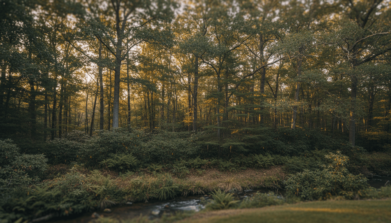 Natural privacy features and mature vegetation